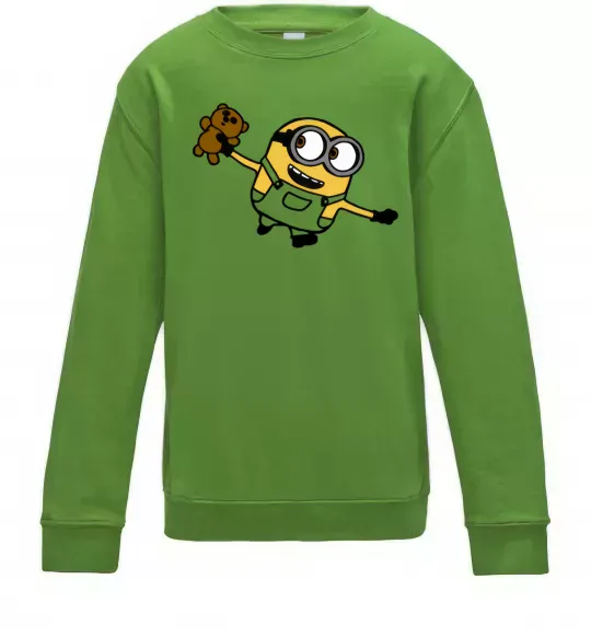 Детский Свитшот Посіпака з ведмедиком Лаймовый фото