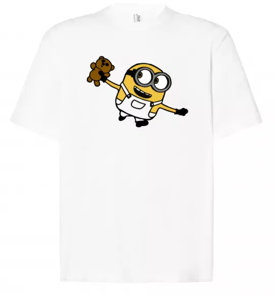 Футболка Оверсайз Посіпака з ведмедиком Білий фото