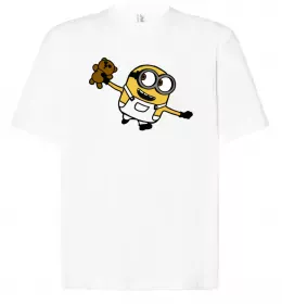 Футболка Оверсайз Міньйон та багато бананів Белый фото