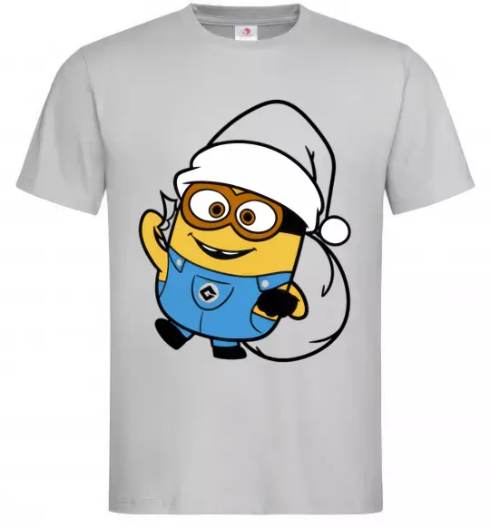 Чоловіча футболка Посіпака Новий Рік Сірий фото