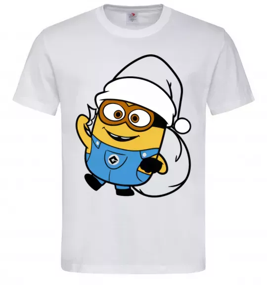 Чоловіча футболка Посіпака Новий Рік Білий фото