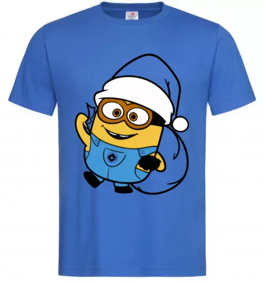 Чоловіча футболка Посіпака Новий Рік Яскраво-синій фото