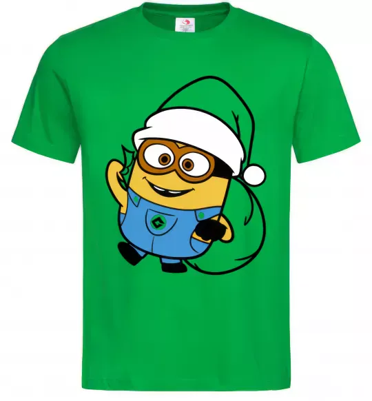 Чоловіча футболка Посіпака Новий Рік Зелений фото