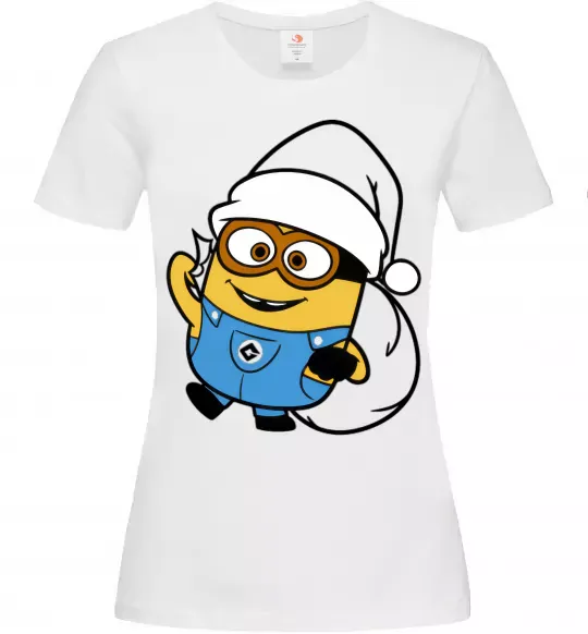 Жіноча футболка Посіпака Новий Рік Білий фото