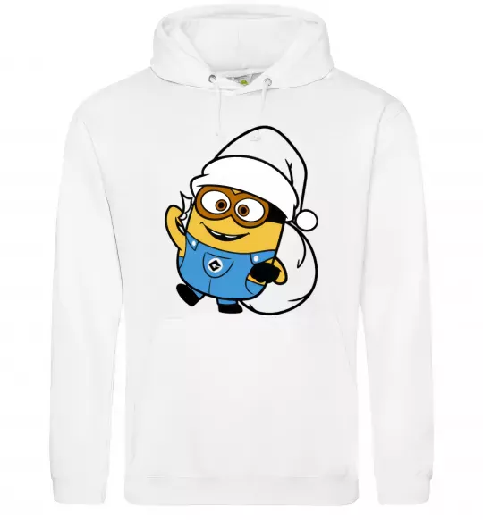 Чоловіча толстовка (худі) Посіпака Новий Рік Білий фото