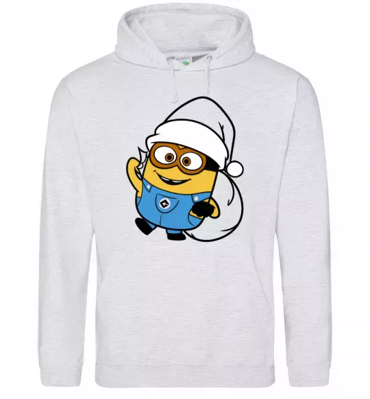 Женская толстовка (худи) Посіпака Новий Рік Серый меланж фото