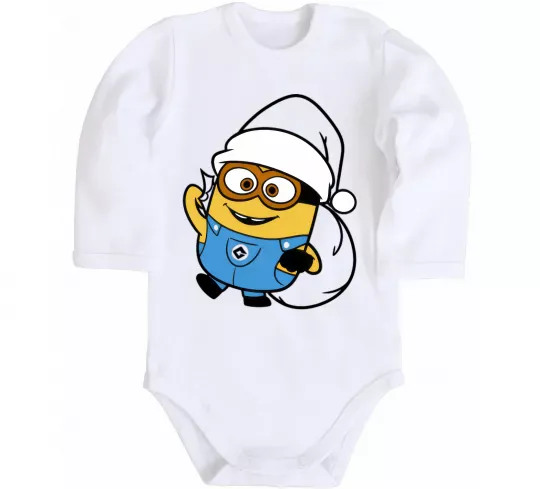 Дитячий бодік Посіпака Новий Рік Білий фото