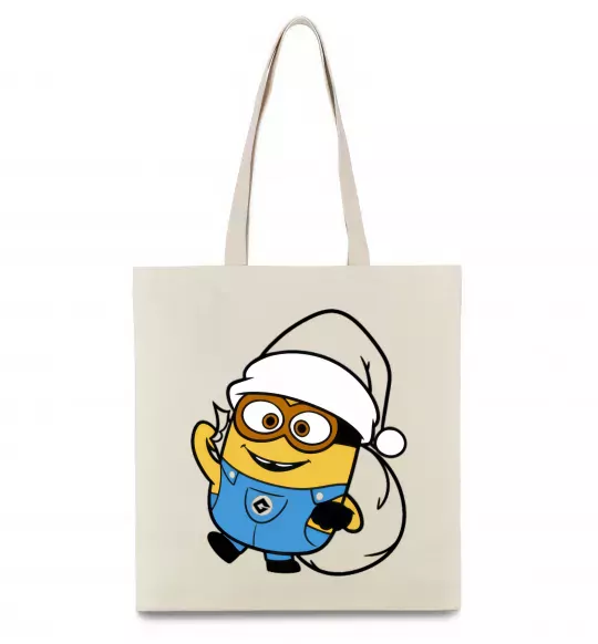 Эко-сумка Посіпака Новий Рік Бежевый фото