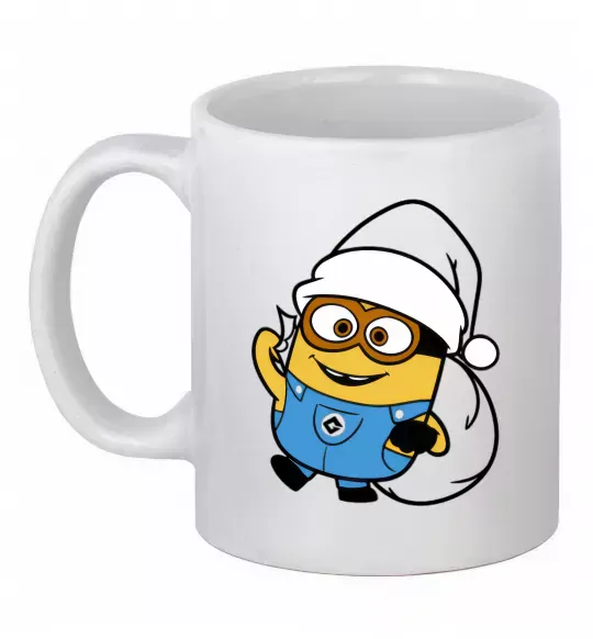 Чашка керамічна Посіпака Новий Рік Білий фото