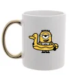 Чашка з кольоровою ручкою Міньйон качечка Золото фото