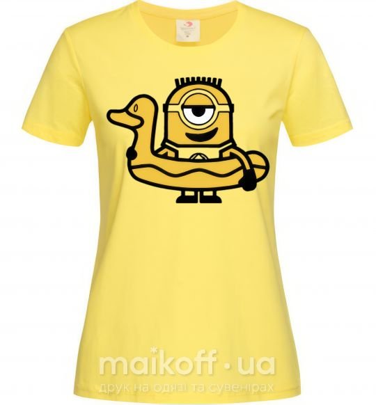 Женская футболка Миньон уточка Лимонный фото