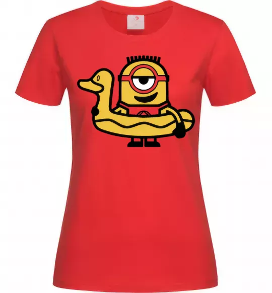 Женская футболка Міньйон качечка Красный фото