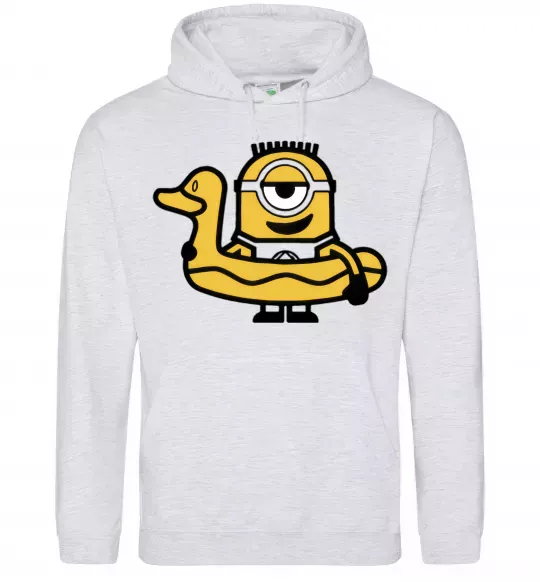 Мужская толстовка (худи) Міньйон качечка Серый меланж фото