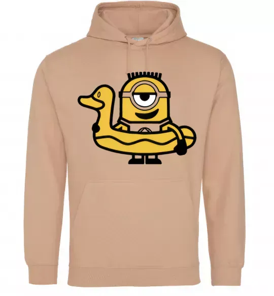 Мужская толстовка (худи) Міньйон качечка Песочный фото