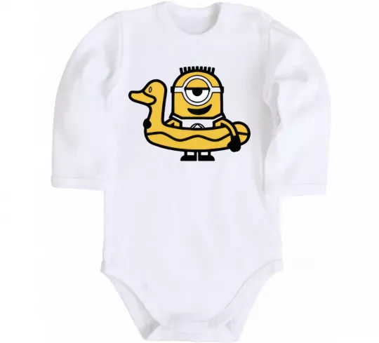 Детский боди Міньйон качечка Белый фото