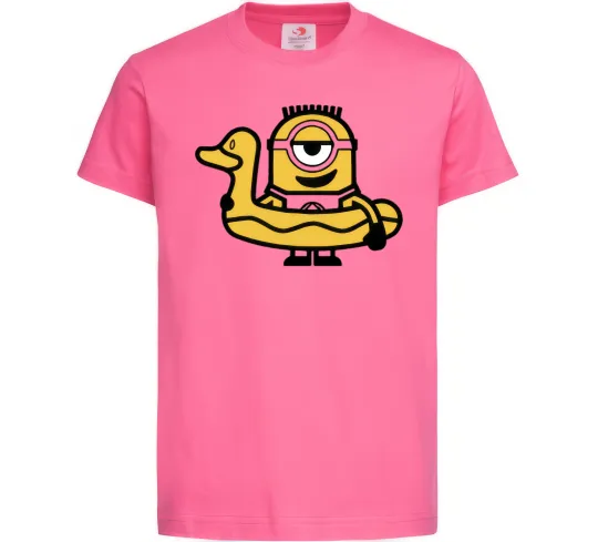 Дитяча футболка Міньйон качечка Яскраво-рожевий фото