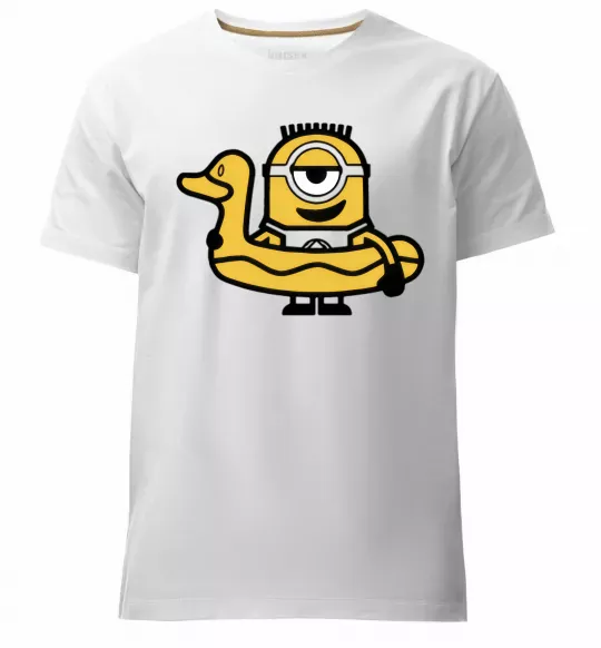 Чоловіча преміум футболка Міньйон качечка Білий фото