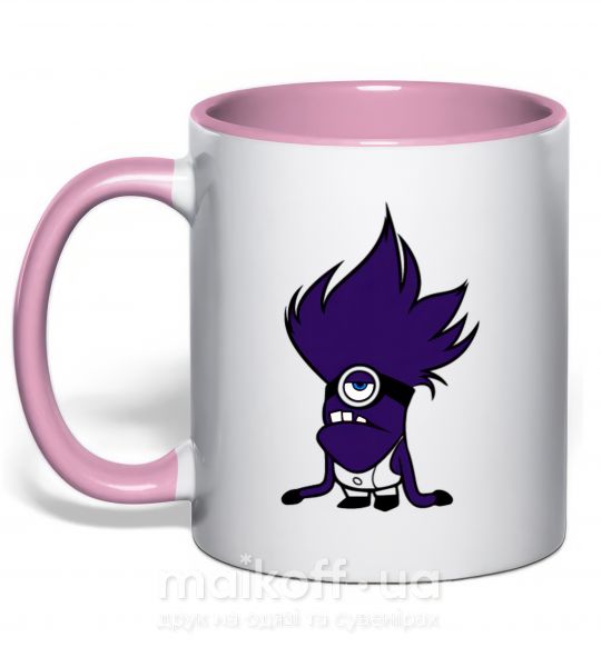 Чашка с цветной ручкой Миньон фиолетовый Нежно розовый фото