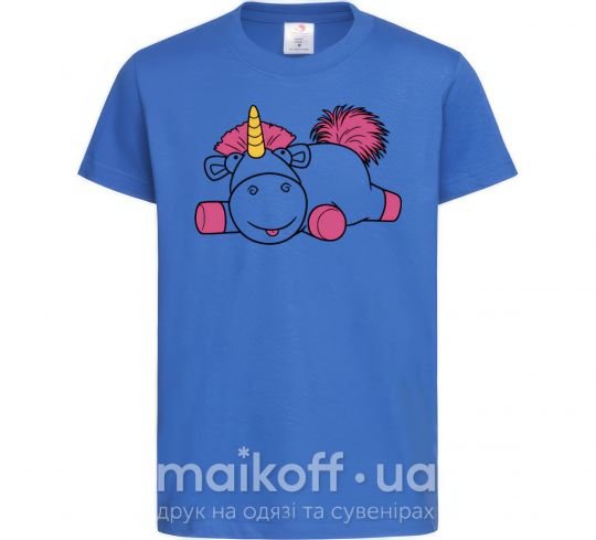 Детская футболка Единорог Агнес Ярко-синий фото