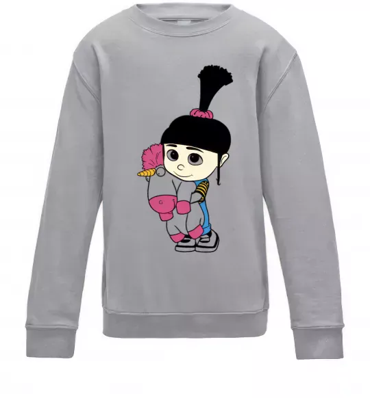 Детский Свитшот Агнес з єдинорогом Серый меланж фото