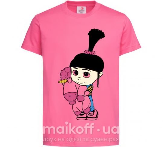 Дитяча футболка Агнес с единорогом Яскраво-рожевий фото