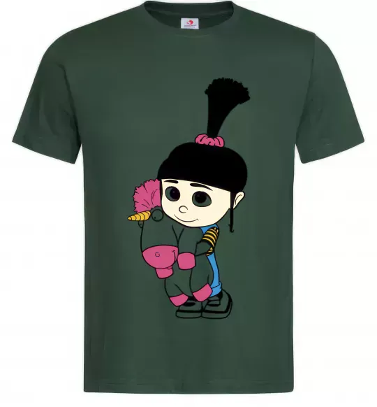 Чоловіча футболка Агнес з єдинорогом Темно-зелений фото