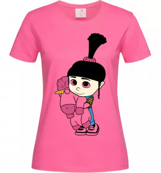 Женская футболка Агнес з єдинорогом Ярко-розовый фото