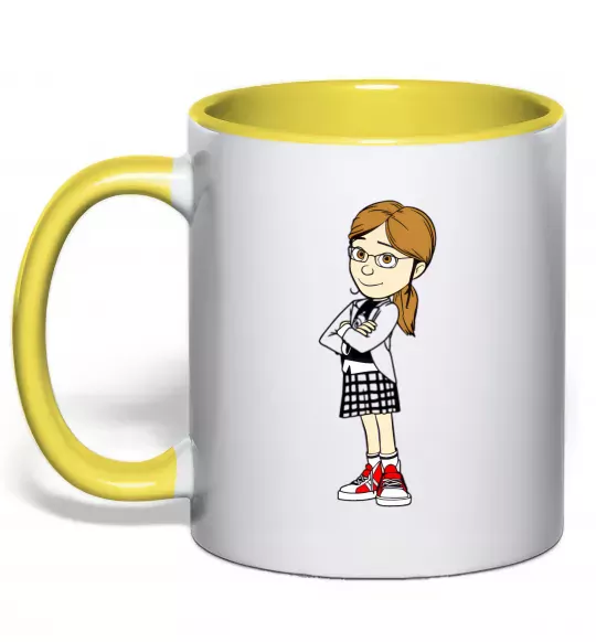 Чашка з кольоровою ручкою Марго Сонячно жовтий фото