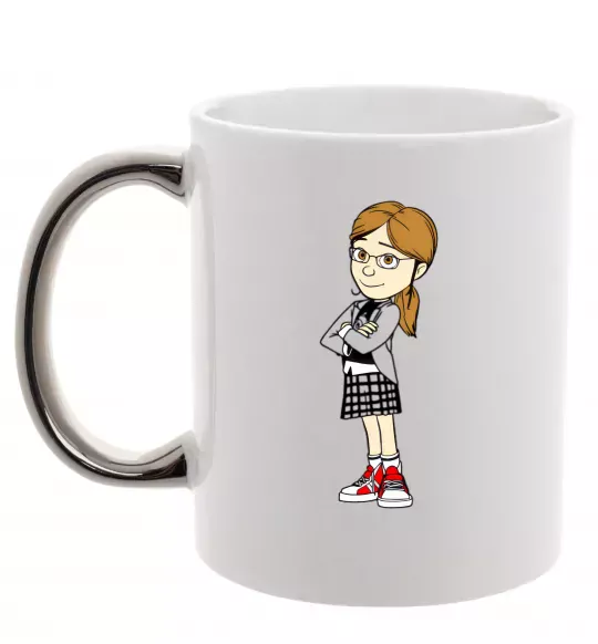 Чашка з кольоровою ручкою Марго Срібло фото