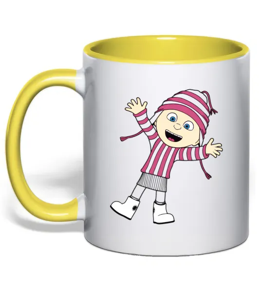 Чашка з кольоровою ручкою Едіт Лимонний фото