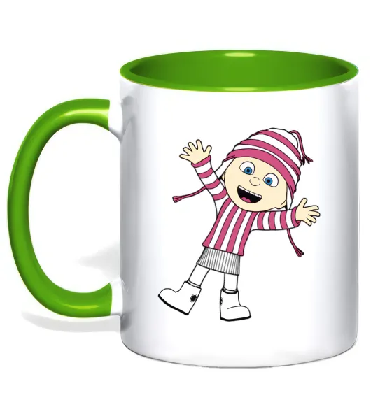 Чашка з кольоровою ручкою Едіт Лаймовий фото