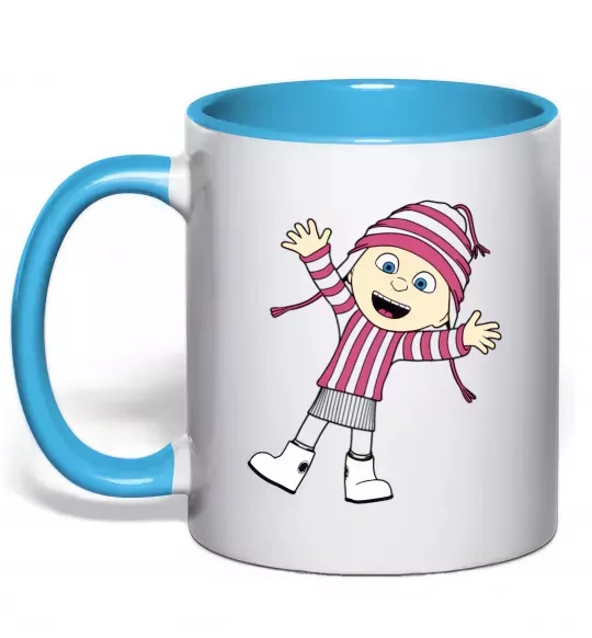 Чашка с цветной ручкой Едіт Голубой фото