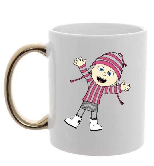 Чашка с цветной ручкой Едіт Золото фото