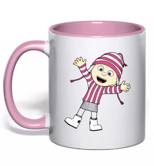 Чашка с цветной ручкой Едіт Нежно розовый фото