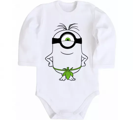 Детский боди Міньйон островитянин Белый фото