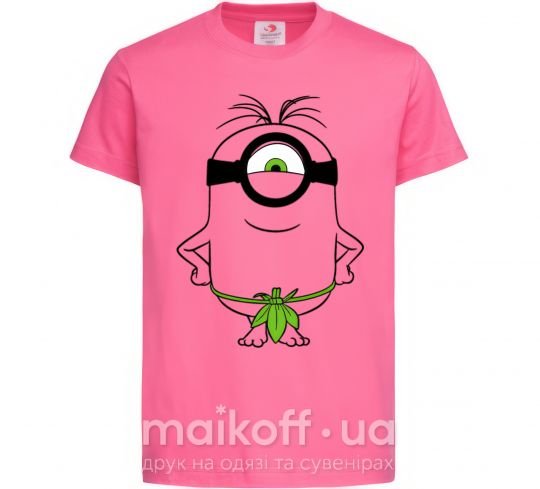 Дитяча футболка Миньон островитянин Яскраво-рожевий фото