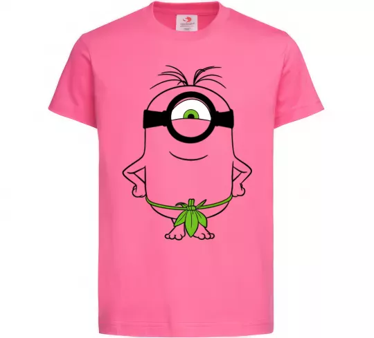 Дитяча футболка Міньйон островитянин Яскраво-рожевий фото
