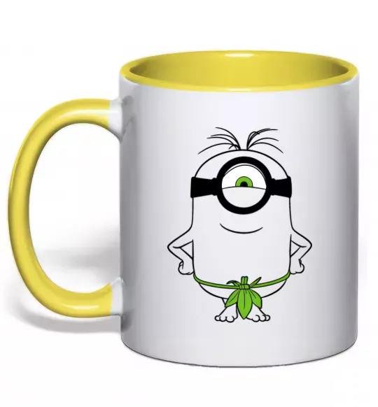 Чашка с цветной ручкой Міньйон островитянин Солнечно желтый фото