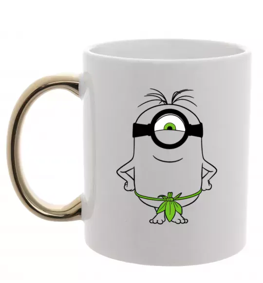 Чашка с цветной ручкой Міньйон островитянин Золото фото