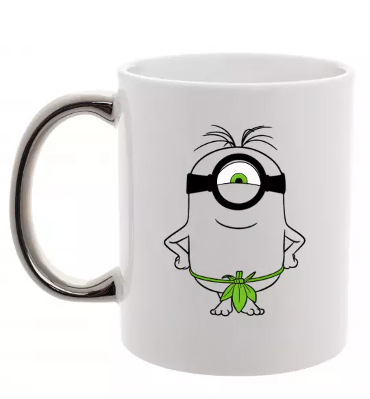 Чашка с цветной ручкой Міньйон островитянин Серебро фото