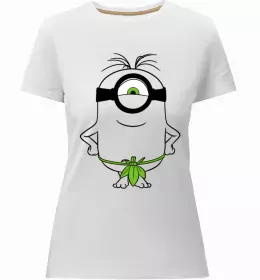 Жіноча преміум футболка Minions напис Білий фото