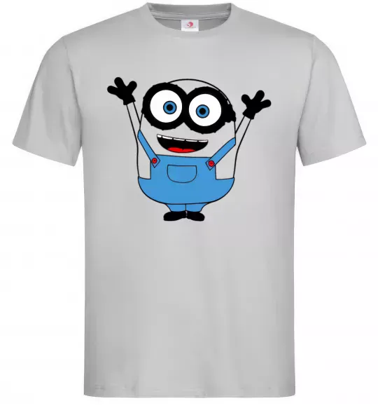 Чоловіча футболка Радісний міньйон Сірий фото