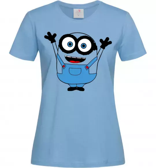 Жіноча футболка Радісний міньйон Блакитний фото