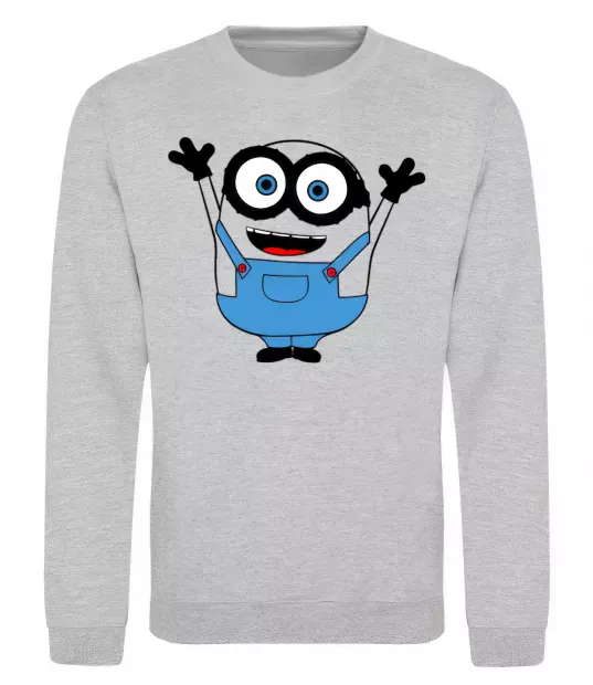 Світшот Радісний міньйон Сірий меланж фото