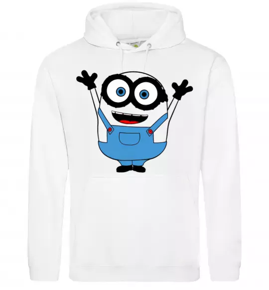 Чоловіча толстовка (худі) Радісний міньйон Білий фото