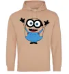 Чоловіча толстовка (худі) Радісний міньйон Пісочний фото