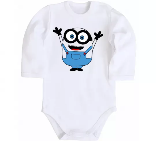 Дитячий бодік Радісний міньйон Білий фото