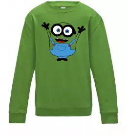 Детский Свитшот Радісний міньйон Лаймовый фото