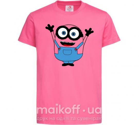Дитяча футболка Радосный миньон Яскраво-рожевий фото