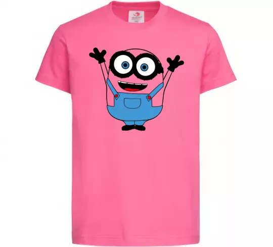 Детская футболка Радісний міньйон Ярко-розовый фото